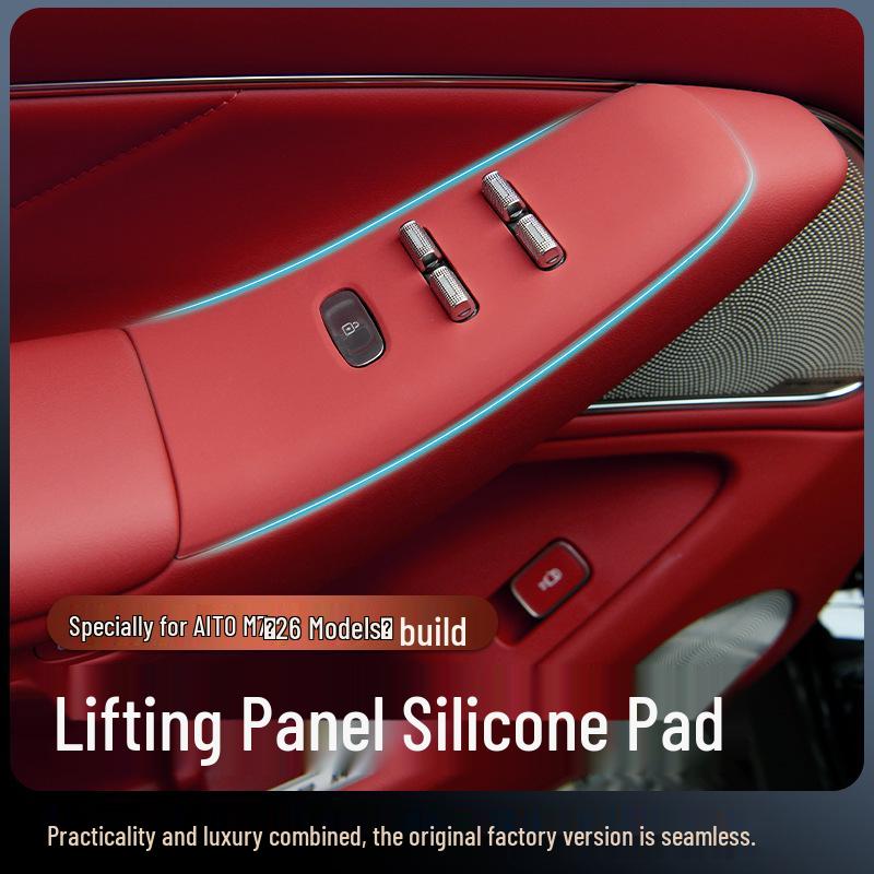 Compatible with 26 AITO M7 Models: Car Door Button Protection Pad & Window Glass Lift Panel Silicone Accessories