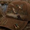 Unisex Daily Travel Hat Vintage Hunting Baseball Cap, Duck Dog Pattern Hat, Breathable Moisture Outdoor Camo for Men Women Wicking Adjustable