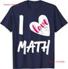 I Love Math T Shirt Heart Vintage Designer Clothes Unisex Stretched Stylish Fashion Graphic Soft Versatile Comfortable