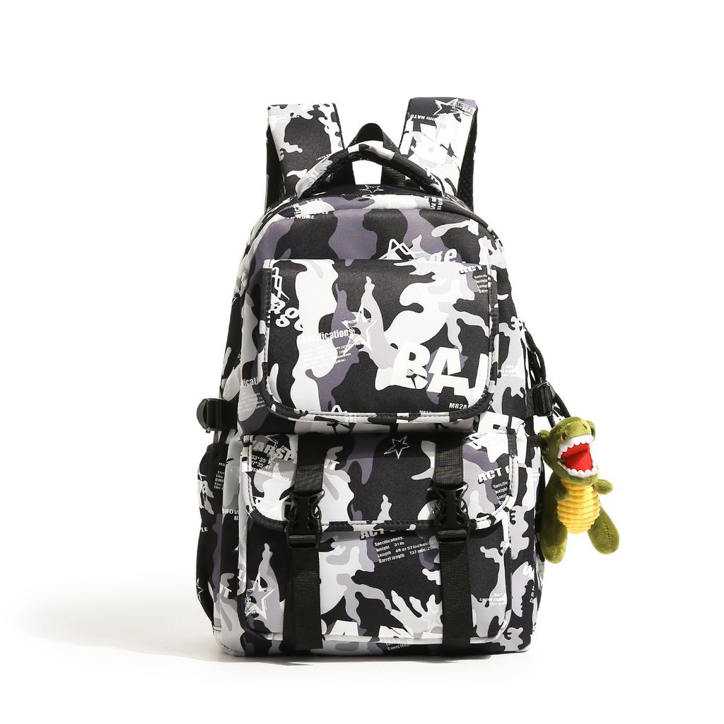 Schoolbag Trendy Brand Lightweight Campus Backpack for Men and Women Large Capacity Junior High School Students High School Bag Casual Waterproof 