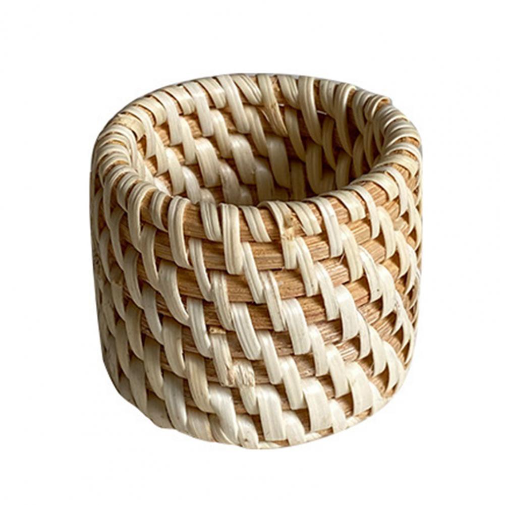 

Handwoven Rattan Napkin Rings Scandinavian Minimalist Reusable Tableware for Cloth Napkins Home Dining Decor