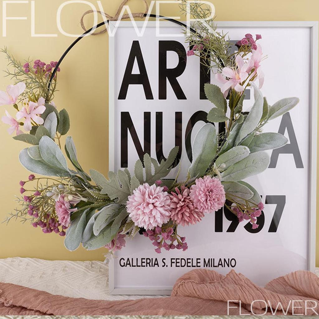 Spring Wreath Artificial Floral Wreaths Front Door Wall Garland Round Door Hanger Fake Floral Garland Home Wedding Party Decor