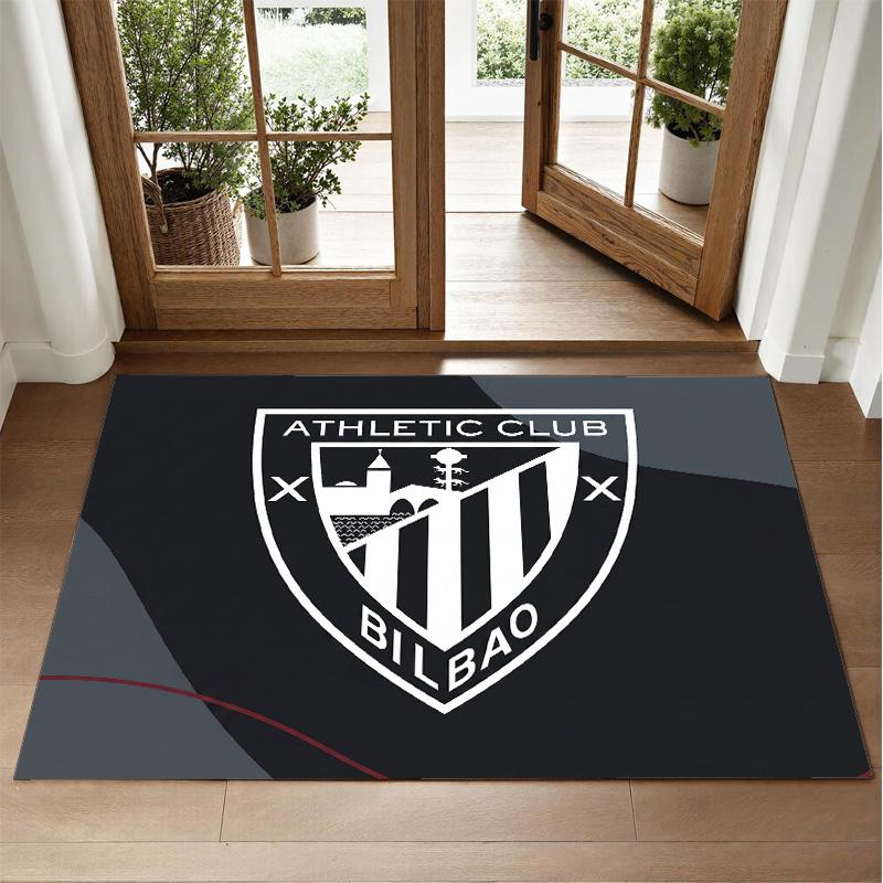 Athletic Bilbao Football Design Crystal Velvet Rug Soft Decorative Mat for Bedroom Entrance