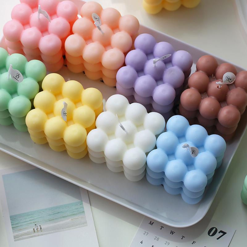 Rubik's Cube Aromatherapy Candle Mould Magic Cube Mousse Cake Mold 3D Cube Baking Mousse Silicone Cake Mold Candle Making