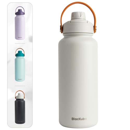 Blackube 1 Liter Vacuum Insulated Water Bottle, Stainless Steel, Direct Drink, Insulated, for Hot and Cold Drinks, Suitable for Boys, Girls, Adults, a