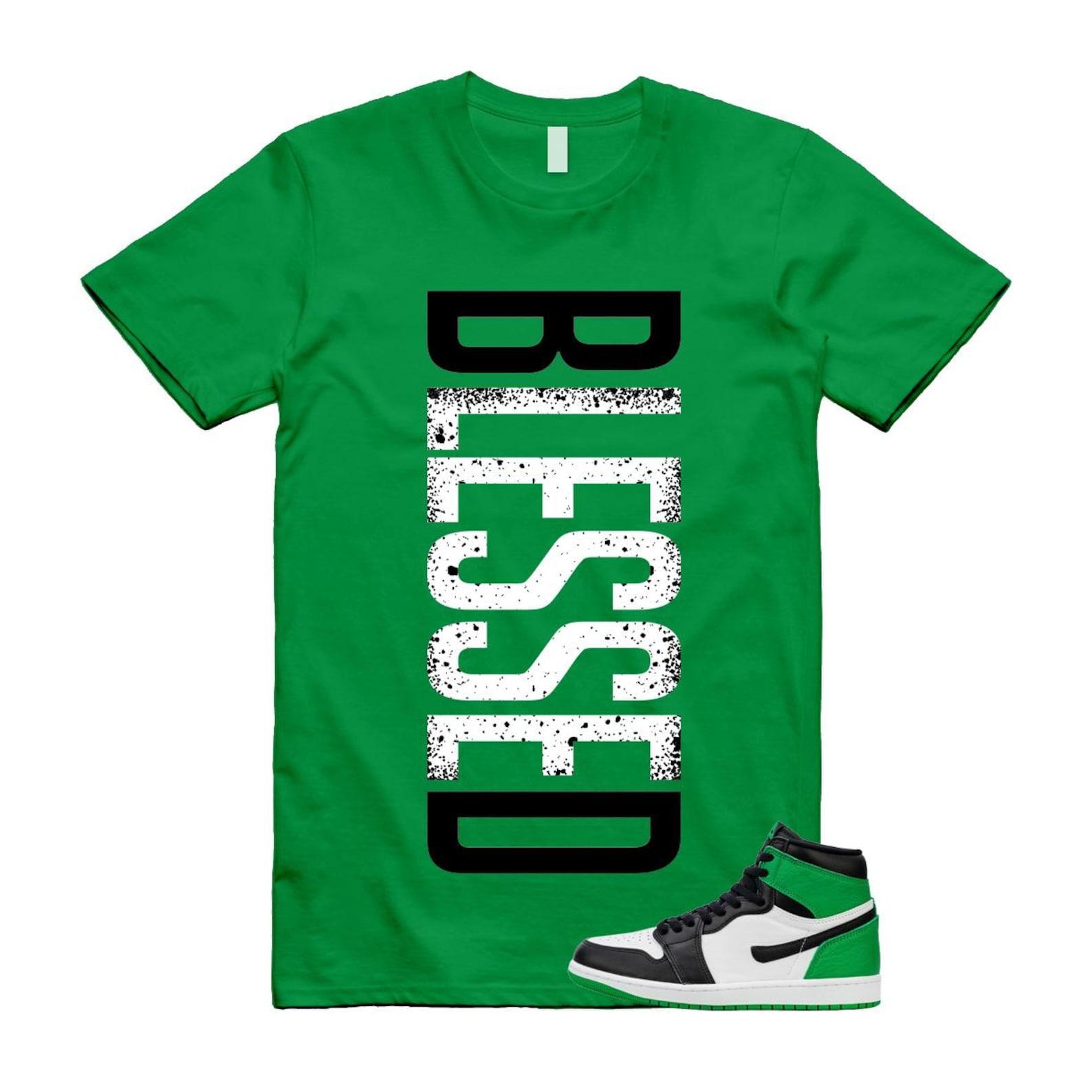 1 Lucky Green White Black High T Shirt Match VERTBLS L