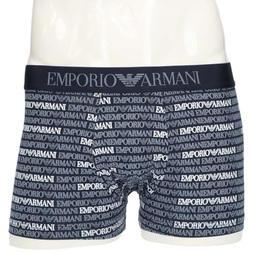 Emporio Armani Classic Pattern Mix Boxer Shorts, Men's, Sizes S/M/L, Front Closure, EU Sizes, 54059942, Iron Blue, 67.