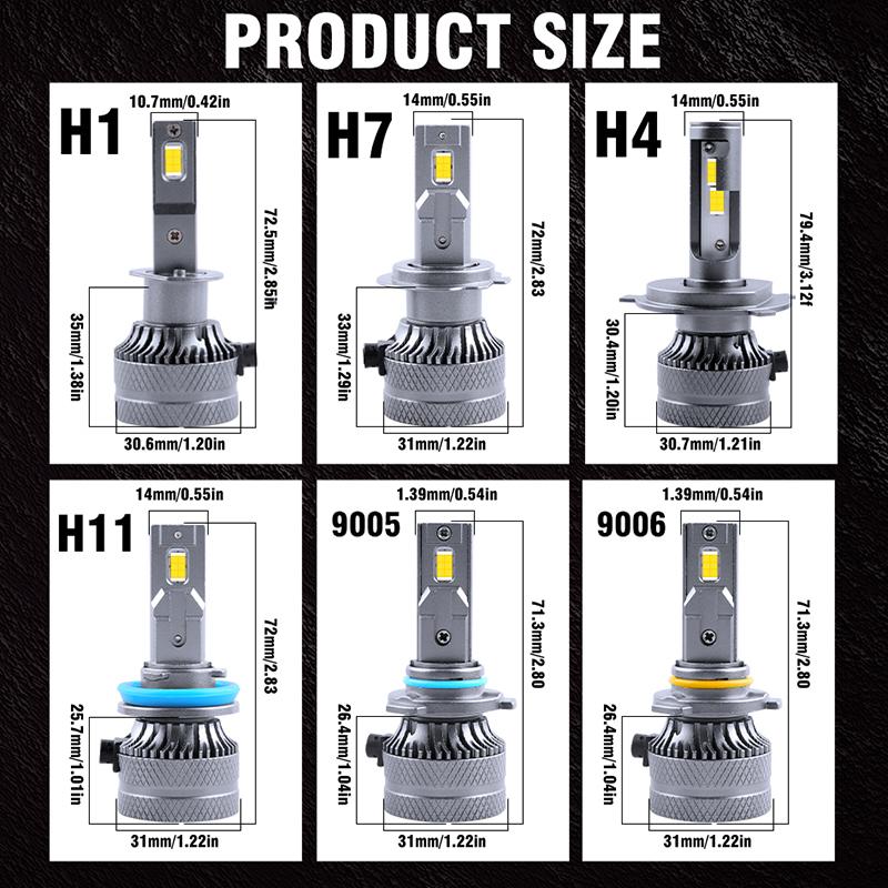 Led Headlight 2200W 6000K H7 H4 Led Car Headlight Bulb HB3 HB4 9005 9006 H1 H8 H11 9012 HIR2 LED Fog Light Canbus EMC Auto Lamps