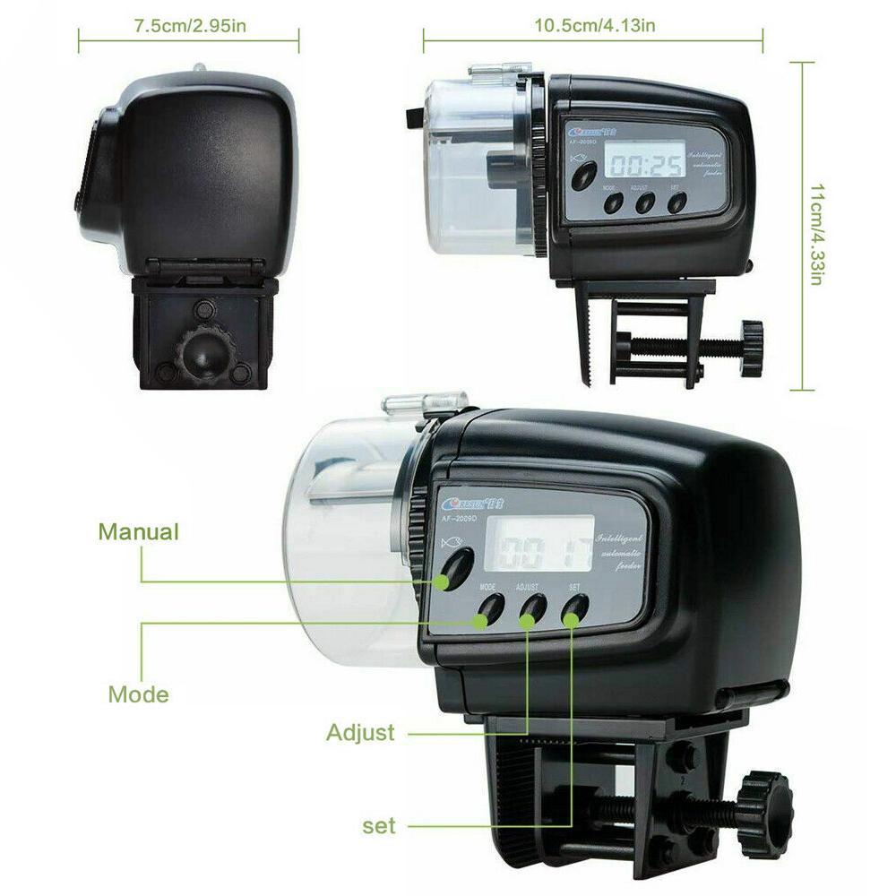 Hrănitor digital automat pentru pește Cronometru de vacanță Dispenser automat pentru rezervor de hrănire pentru animale de companie