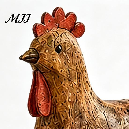 Collectible Farm Animal Sculptures Country Style Pig/Rooster Figurine, Resin Rustic Farmhouse Statue, Pastoral Home Interior Styling Desktop Ornaments