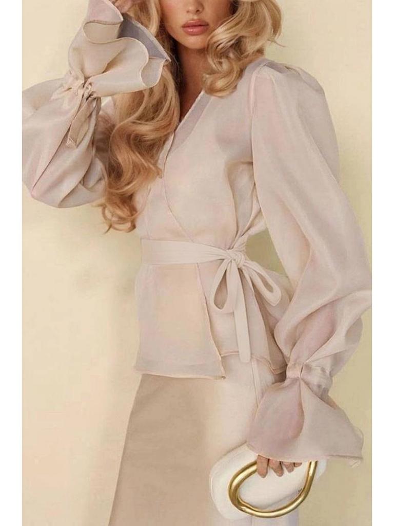 Ensemble Robe et Chemise Satinées à Lacets Cross2026 Europe Printemps/Été pour Femmes NTZ9004