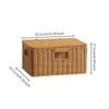 Woven Rattan Storage Box with Lid, Stackable Organizer Basket for Desktop, Closet, Office Dark
