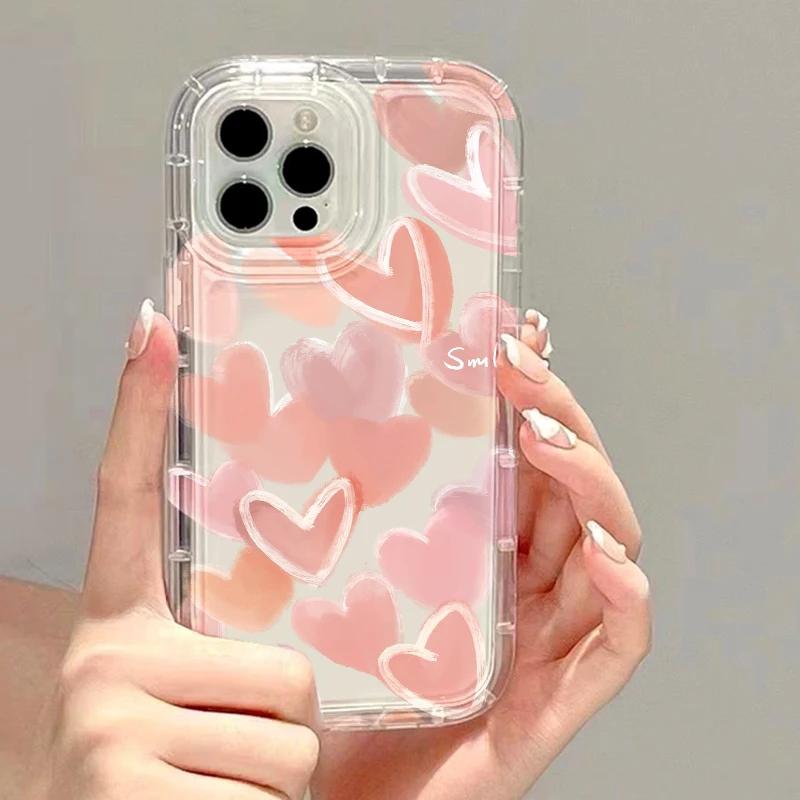 Love Heart Silicone Case For iphone 17 16pro 16E 15 14 13 12 11 12pro 13pro max 14plus Silicone AntiFall Protective Cover