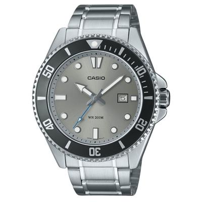 Orologio da uomo analogico standard in acciaio inossidabile con quadrante grigio al quarzo MDV-107D-8AV 200M