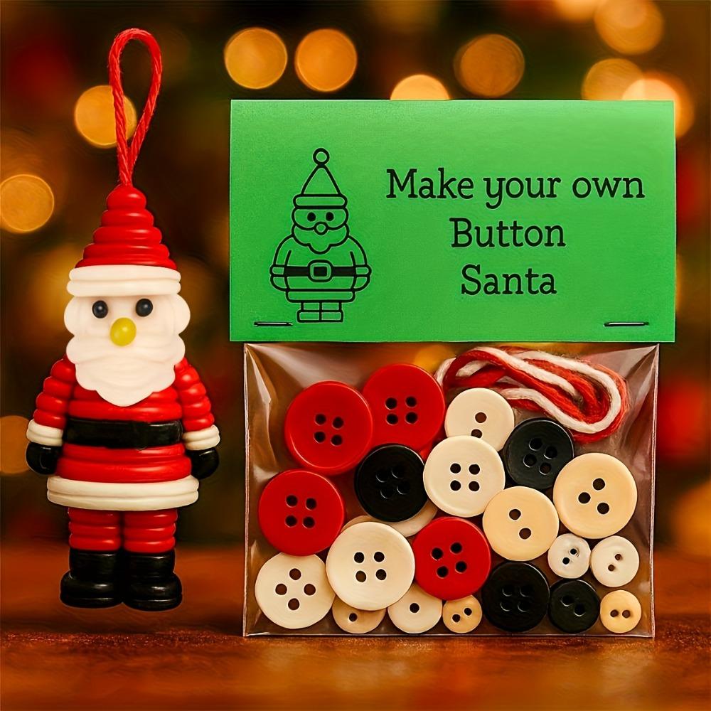 DIY Christmas Button Ornament Making Set Christmas Buttons for Crafts Button Christmas Ornament Kits for Xmas Tree Hanging Decor