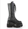 Fashion Wedge heel small tube thick bottom long boots motorcycle rider boots not above the knee big head slim high boots