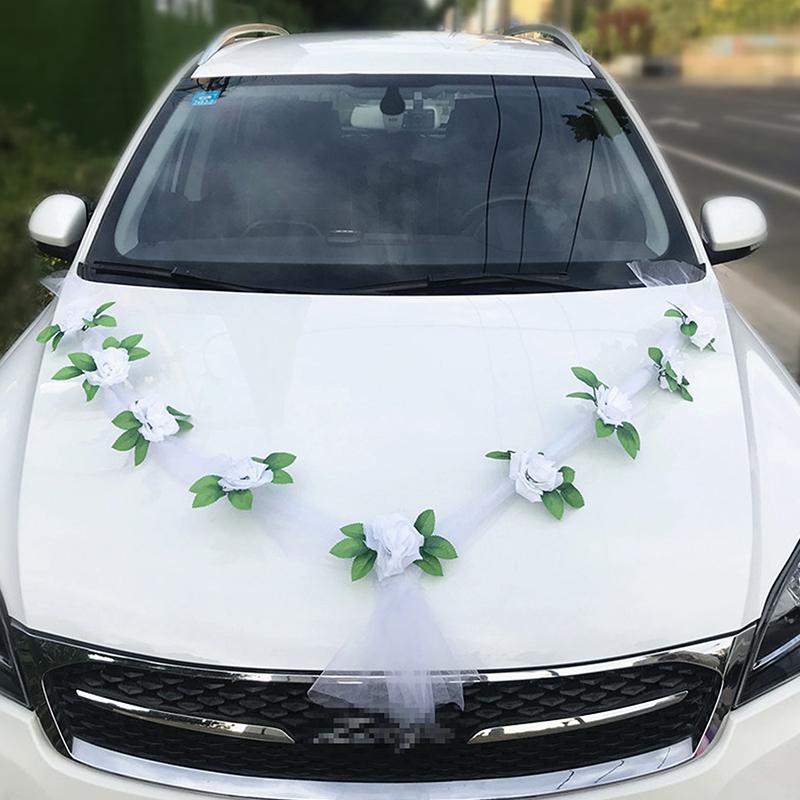 Rose Artificial Flower For Wedding Car Decoration Bridal Car Decorations White Pink Red Yellow Artificial Rose Car Decor