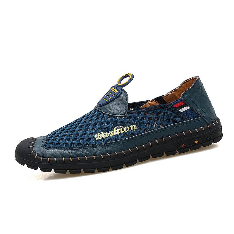 Soft-soled Non-slip Outdoor Men's Shoes Breathable Mesh Handmade Casual Shoes
