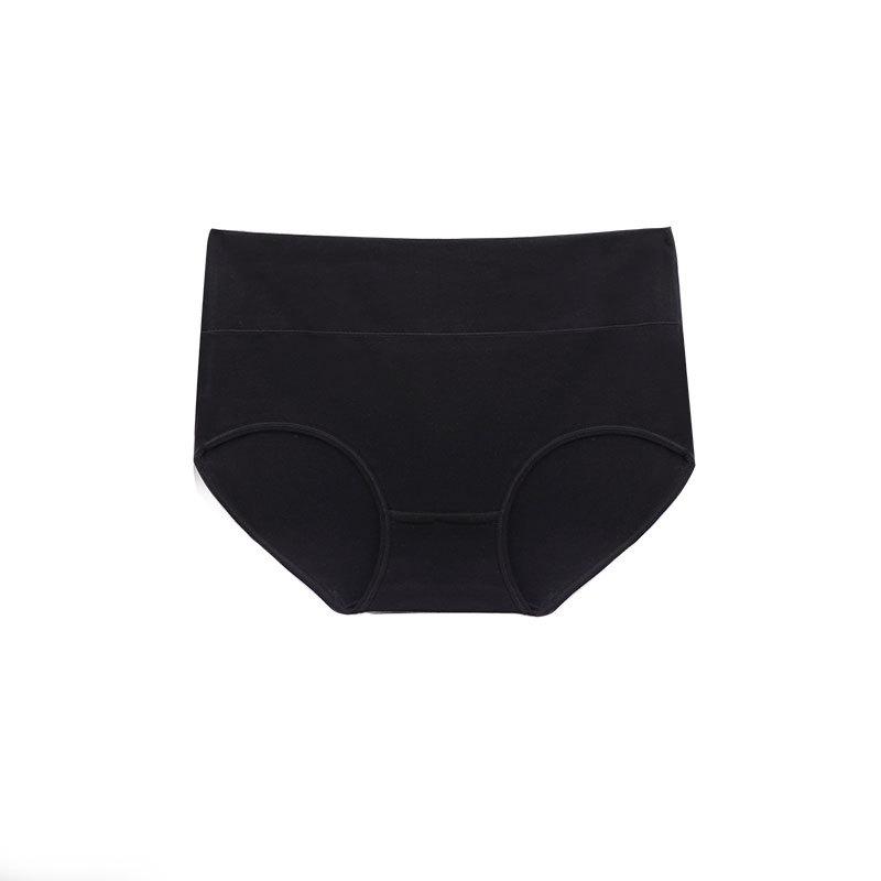 Ladies Spring and Summer Classic Pure Color Cotton Breathable Comfortable High Waist Belly Lift Hip Briefs