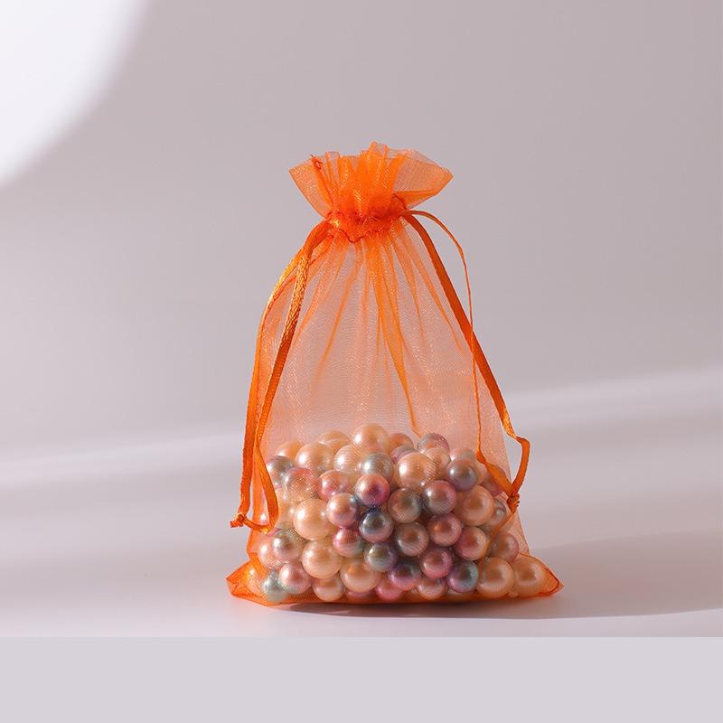 

Exquisite Organza Drawstring Bags Transparent Visible Bundle Pocket Cosmetics Perfume Storage Pouches Festival Party Wedding Candy Companion Gift Bag 7x9cm 100pcs