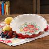 9 Inch Stoneware Pie Dish Vintage Floral Design Scalloped Edge Bakeware Dishwasher Microwave Oven Safe Serving Plate