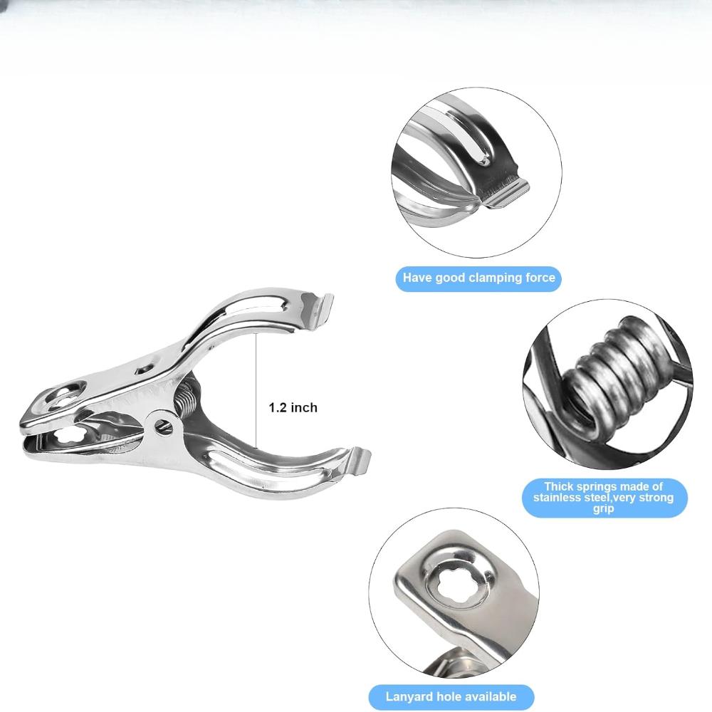 20Pcs Garden Clips, 2.3 Inch Greenhouse Clamps, Stainless Steel Greenhouse Clip for Netting, Heavy Duty Row Cover Clips with a Strong Grip