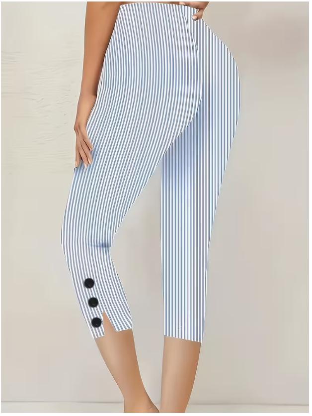 2026 Zomer Elastische Knop Slim-Fit Geprint Driekwart Casual Broek