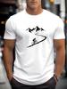 Herren Sommer Freizeit T-Shirt mit Radfahrermuster, kurzärmelig