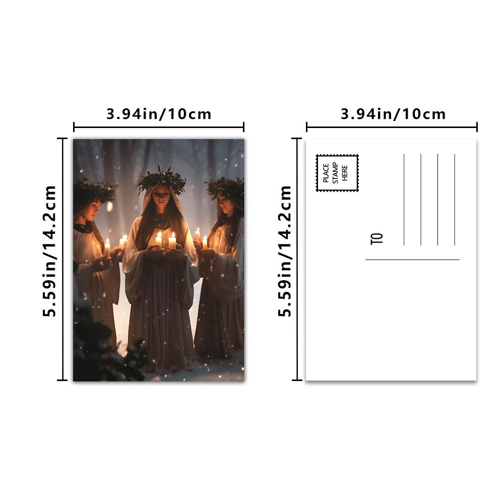 32pcs, horror pagan summer solstice postcards, suitable for birthday/anniversary gifts, collectible, giftable, and mailable.