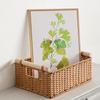 Nordic Imitation Rattan Storage Basket with Wooden Handles