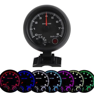 3.75in 12V Car Tachometer 0?8000RPM Pointer Tacho Gauge Meter with Adjustable Shift Light