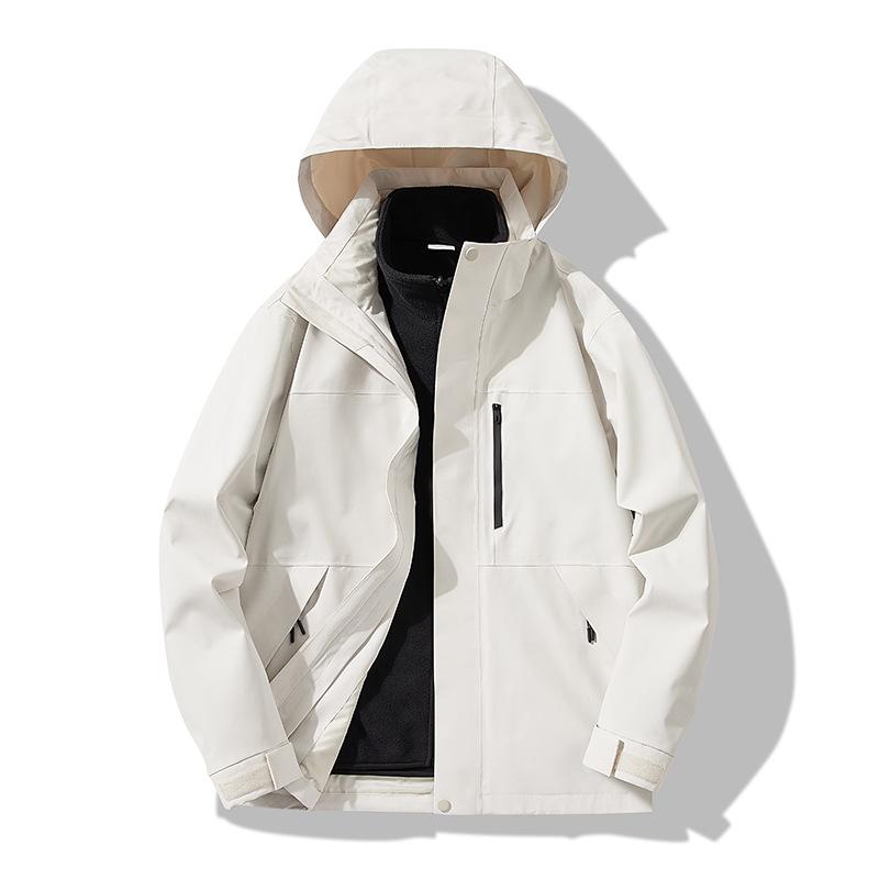 

Мужская и женская штормовая куртка три в одном для пар, одежда для альпинизма на открытом воздухе, ветро- и дождезащитная мужская штормовая куртка национального стандарта с термосвариваемым покрытием 4XL