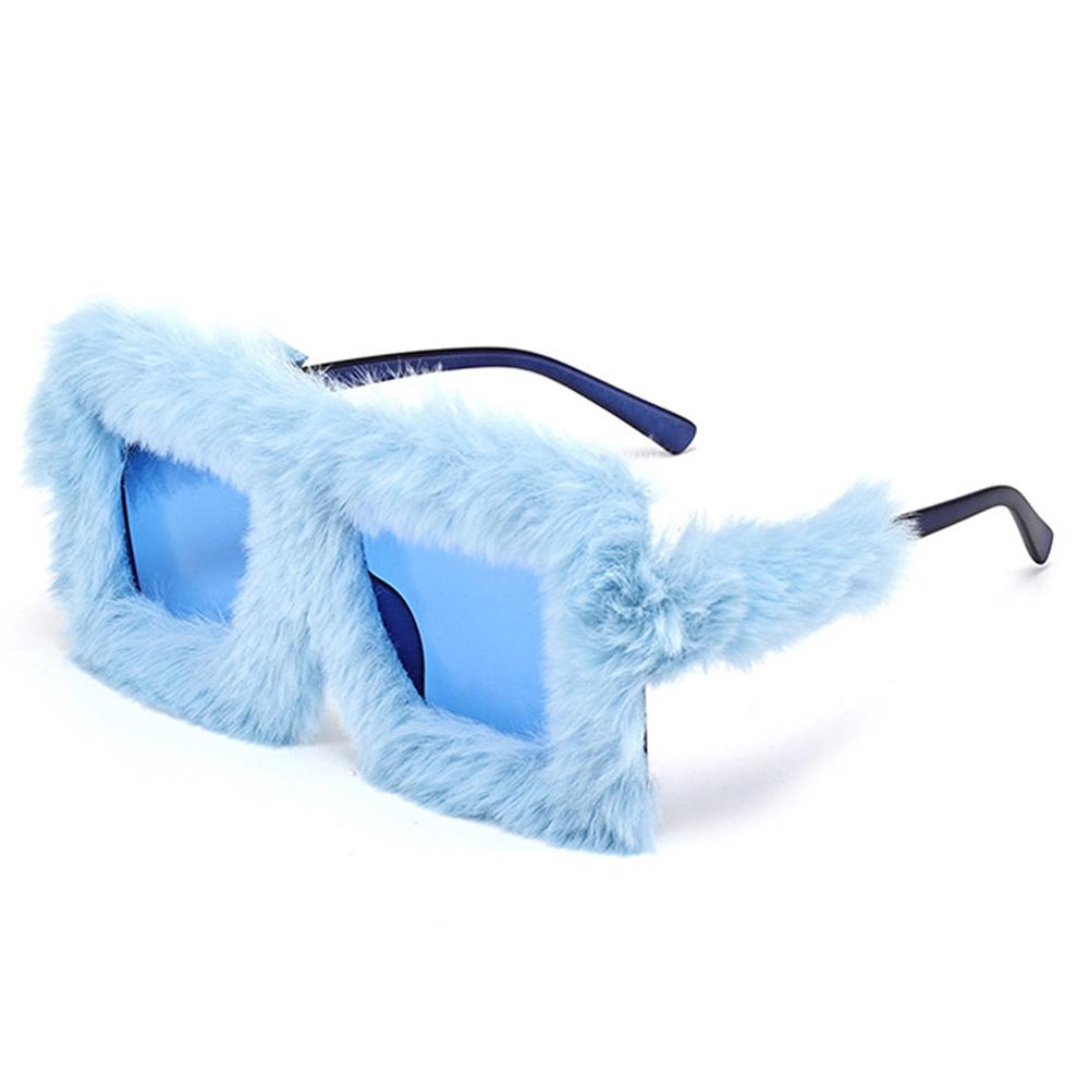 Übergroße Plüsch-Sonnenbrille im Y2K-Stil, weich und flauschig, ideal für Winter, Partys, Weihnachten, Halloween, Cosplay und als originelle Brille für Damen