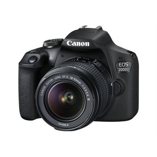 CANON - Spiegelreflexkamera EOS 2000D + Objektiv 18-55mm EF-S 18-55 DC III - 24 Megapixel - Full HD 1080p Video - 7,5cm Bildschirm