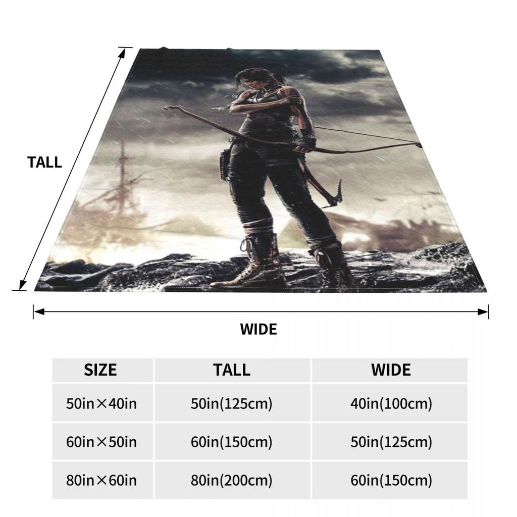 Tomb Raider Jonah Maiava Plush Blankets Video Game Cartoon Vintage Throw Blankets for Home Hotel Sofa 150*125cm Plush Thin Quilt