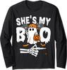 Hes My Boo Funny Matching Couple Halloween Outfit Long Sleeve T-Shirt