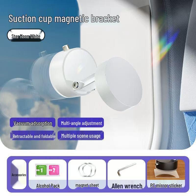 

Magnetic Car Phone Holder with Suction Cup, Folding Design, Rotating Stand, Silicone Base, Universal Fit