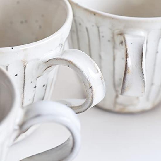 Tatara Mug, Kohiki (Powdered) with Sawed Edges, White, Ceramic, Mino Ware, 250ml, Product Number 755-09-244