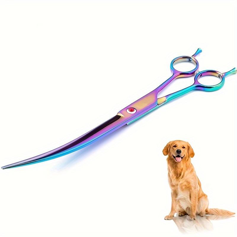 Colored Curved Scissors for Pet Grooming, Dog Hair Trimming Scissors