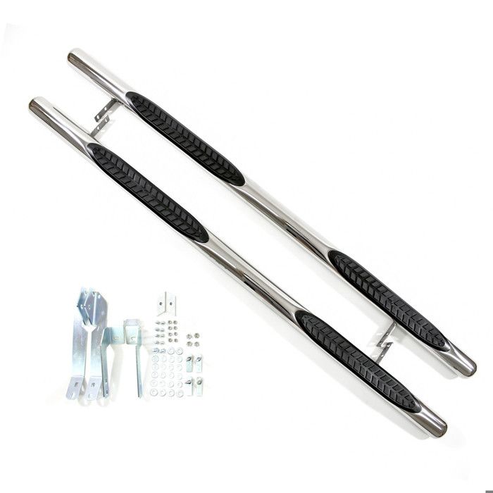 Tubes Marche-Pieds - J&amp;J Automotive - Compatible Mitsubishi ASX 2010 - 2 pièces - Noir - Voiture