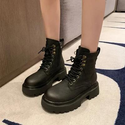 Shoes Lolita Boots Zipper Boots-Women Luxury Designer Round Toe Ladies High Heel 2024 Rock Ankle Fashion Rubber Autumn Rome Basi