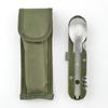 Outdoor Camping Portable Fork Knife Tableware Tools  Folding and Detachable Combined Stainless Steel Fork Knife Travel