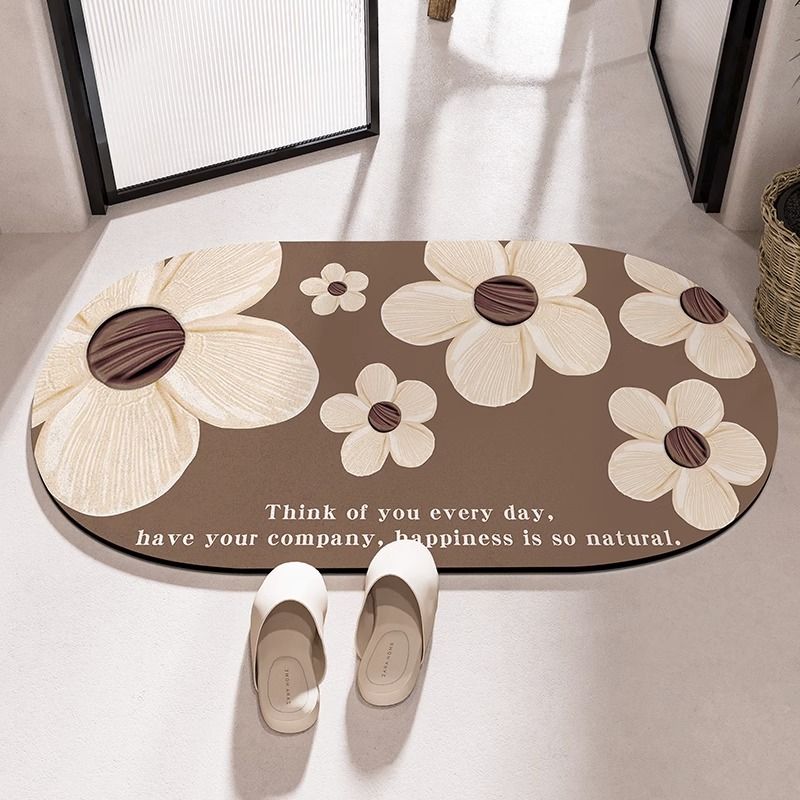 Customizable Size Diatom Mud Absorbent Floor Mat Bathroom Door Cushion Non-slip Toilet Mat Toilet Yiwu Carpet