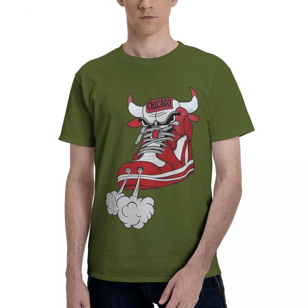 Chicago Shoe Bull Red White Hip Hop 100 Cotton Casual Breathable Confortable Vintage Designer Clothes Men Graphic Tee