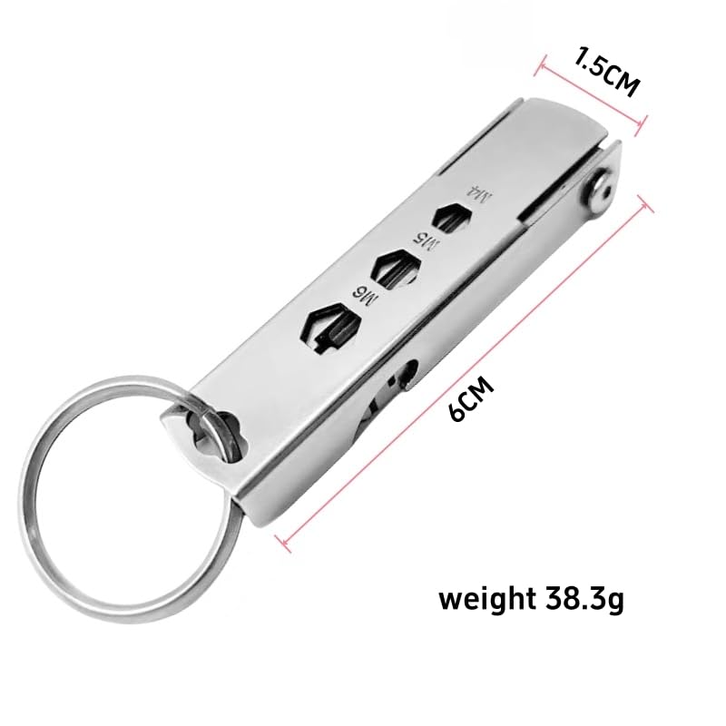 EGGEIL Set 11 in 1 Keychain Stainless Steel Bottle Opener with Outdoor Knife Durable 2-Piece Multi-Tool, Knife, Tool, Stretchable,