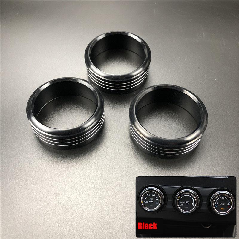 3Pcs/Set Car Styling AC Adjustment Knob Decorative Ring For Subaru Forester Impreza XV Crosstrek WRX Levorg Auto Accessories