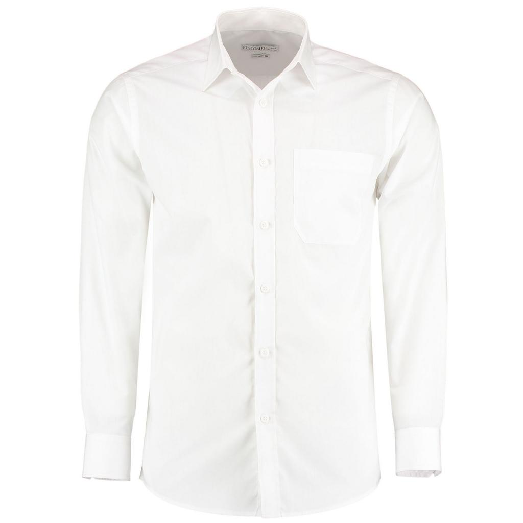 Kustom Kit Mens Poplin Tailored Long-Sleeved Formal Shirt