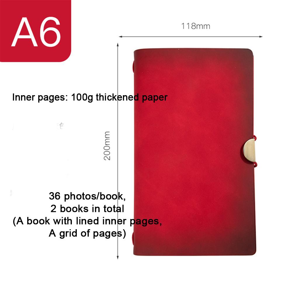 (Logo can be engraved) A6 leather strap notebook, small travel notebook, ledger, student travel diary, memo