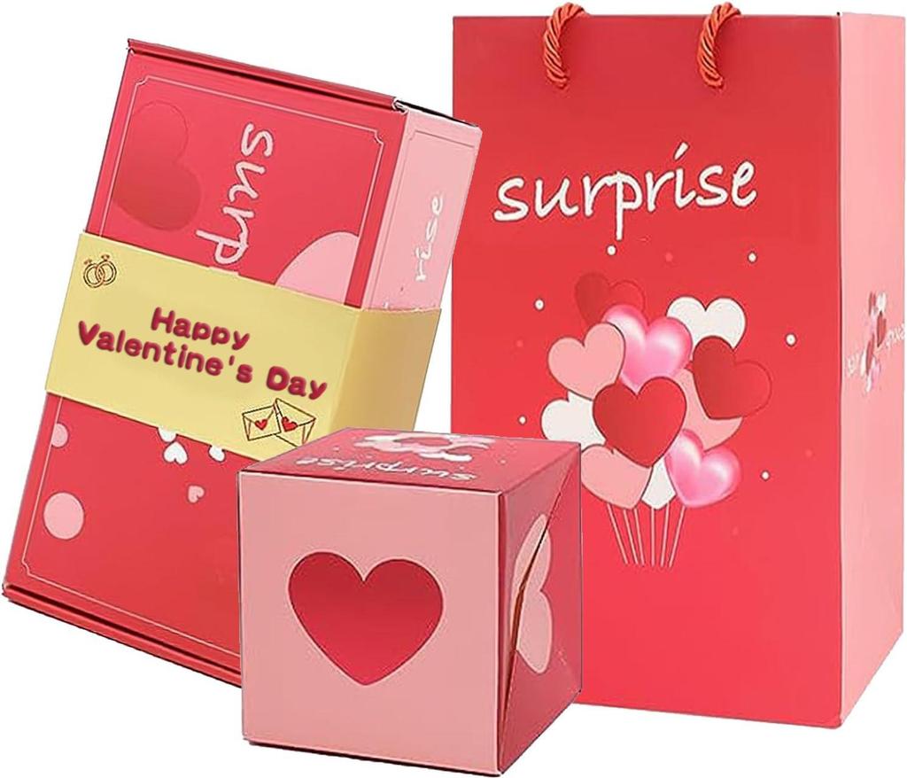 Valentijnsdag verrassing springdoos verjaardag creatieve geschenkdoos stuiterende rode envelop geschenkdoos