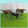 Modello in PVC di Animale da Fattoria Toro Longhorn del Texas Statuetta da Collezione per Esposizione Educativa
